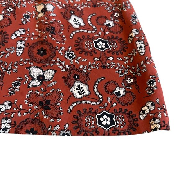 A.L.C. Spencer 100% Silk Floral Print Mini Dress Short Sleeve High Neck Size 4 - Picture 7 of 14